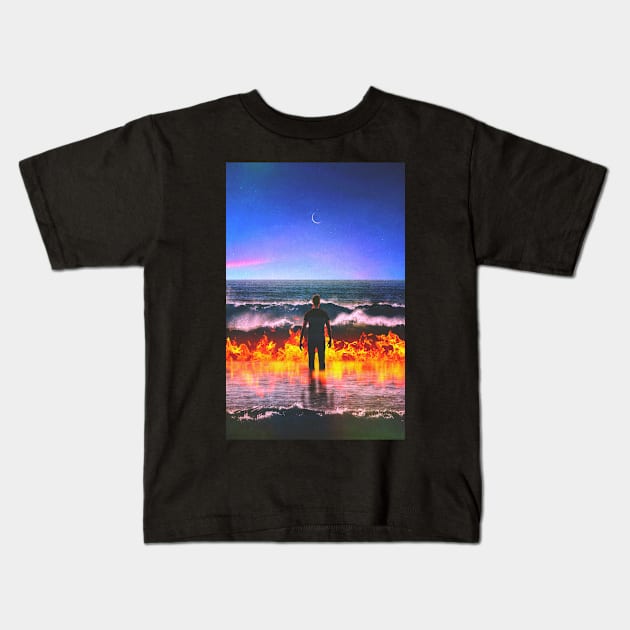 Burning The Sea Kids T-Shirt by SeamlessOo